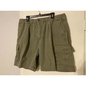 Tommy Bahama Relax Cargo Shorts Men's XXL Military Green Elastic Drawstring 10"